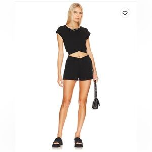 Bobi cross hem shorts